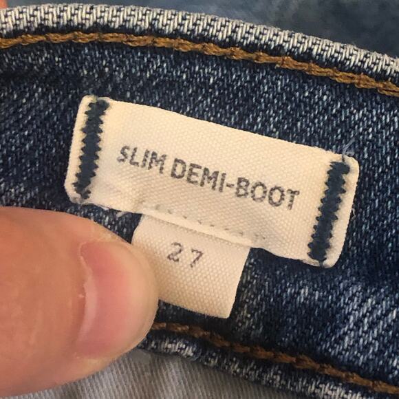 Madewell Slim Demi-Boot Distressed Raw Hem Jeans Size 27 - Picture 10 of 15